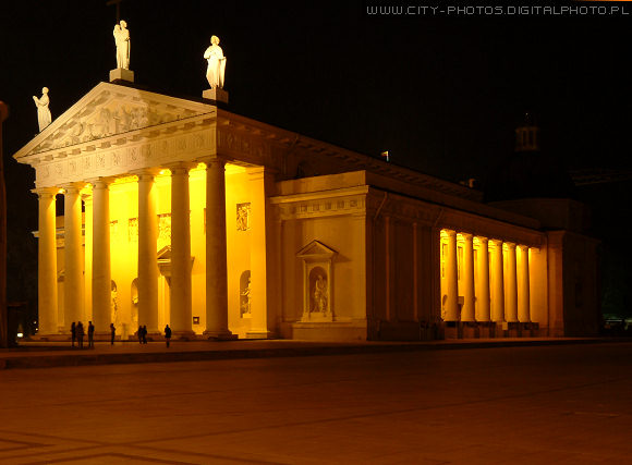 Cathedral in Vilnius by night 