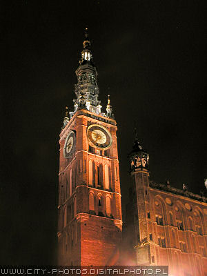 City Hall in Gdansk by night 